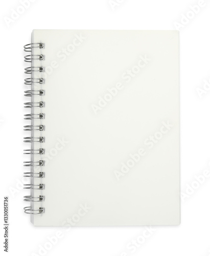 One notepad isolated on white, top view. Space for text