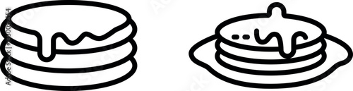 "Stacked Pancakes Icon – Classic Breakfast Dish Symbol in Vector Style"