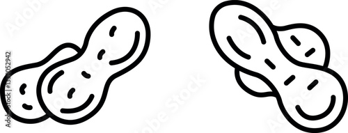 "Simple Peanut Icon – Nutty Snack and Legume Symbol in Vector Style"