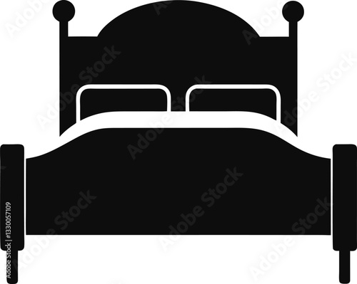 Bed Silhouette: Furniture, Bedroom, Sleep, Rest Graphic