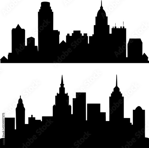 Photography WebCity Skyline Silhouettes - Urban Landscape Vector Set
