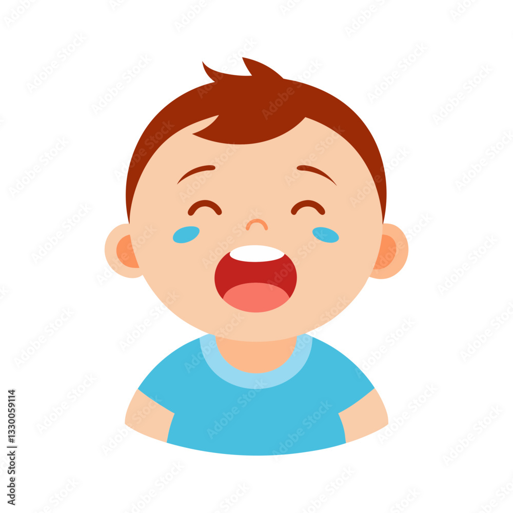 Obraz premium Crying laughing baby vector illustration