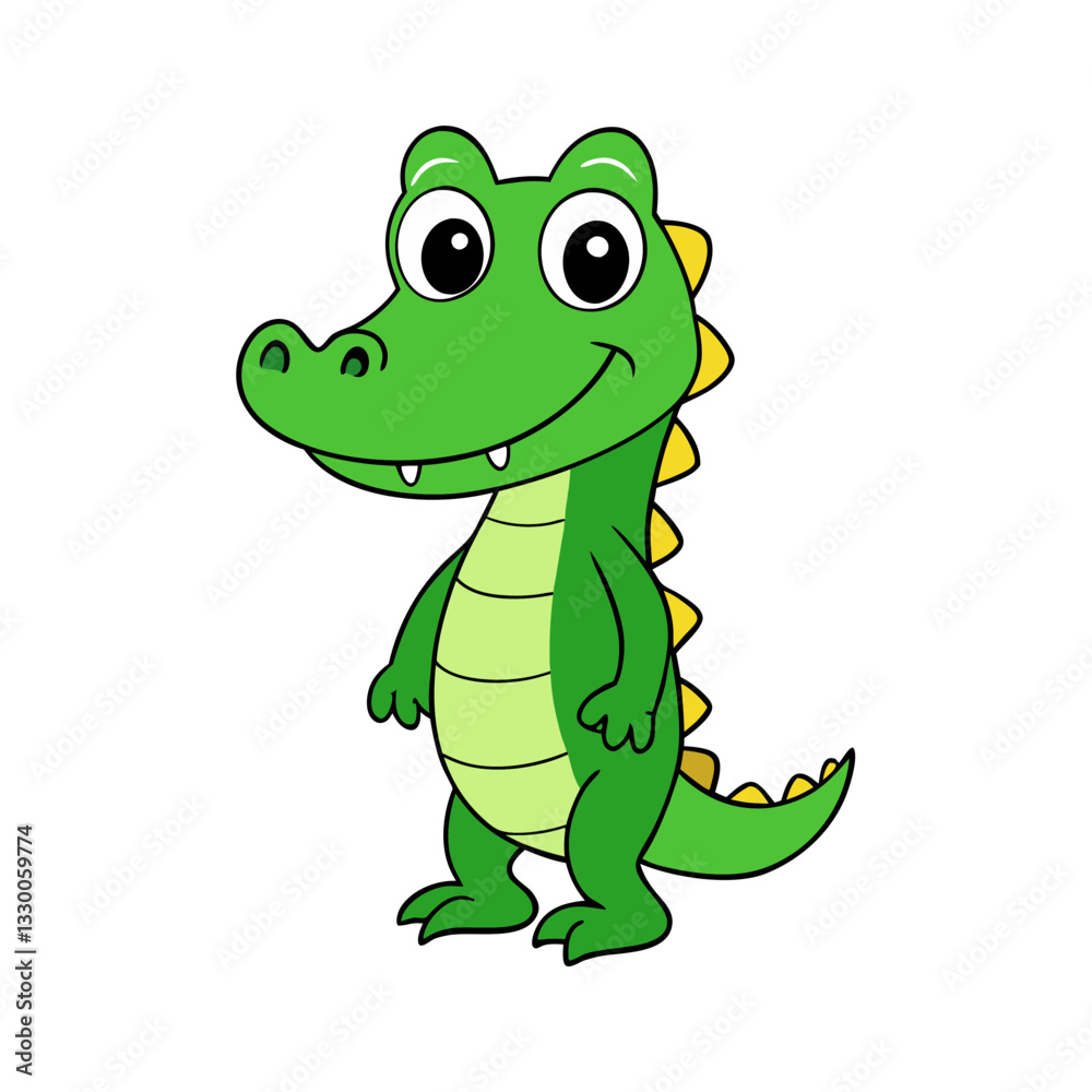 Cute Alligator Cartoon Vector Illustration Cute Alligator Cartoon Vector Illustration