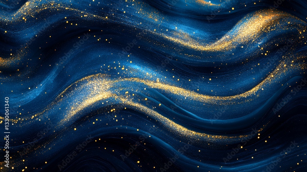 An abstract composition in black, navy, turquoise, and holographic gold. The style likely blends deep tones with shimmer and iridescence, creating a futuristic, luxurious, and dynamic feel. Perfect fo An abstract composition in black, navy, turquoise, and holographic gold. The style likely blends deep tones with shimmer and iridescence, creating a futuristic, luxurious, and dynamic feel. Perfect fo