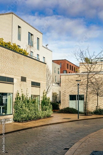 modern danish architecture in the streets of odense