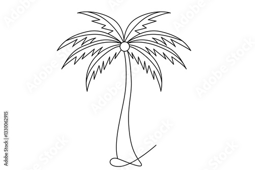 Wallpaper Mural Continuous one line art drawing of palm tree vector illustration design Torontodigital.ca