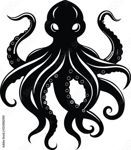 Octopus Silhouette Vector Illustration