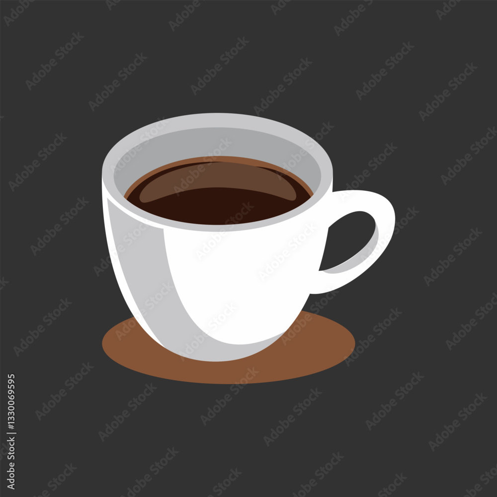 Vector illustration of a cup of black coffee. Vector illustration of a cup of black coffee.