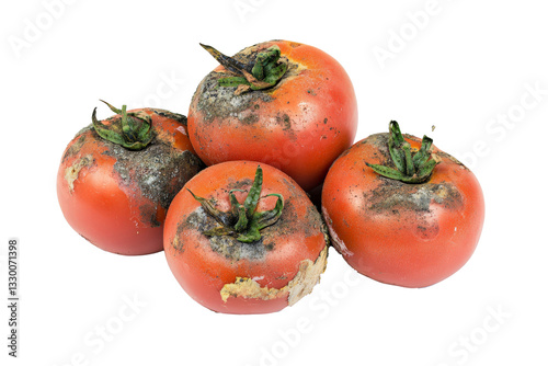 a group of tomatoes with mold on them Cutout and isolated and transparent background image