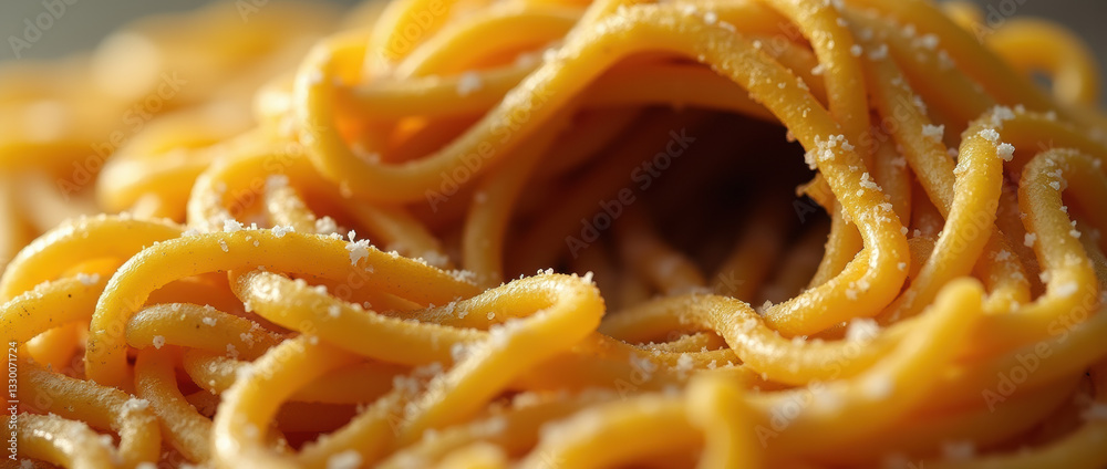 Fototapeta premium Culinary Masterpiece: Spaghetti, Cheese, and Pepper in a Stylish Presentation