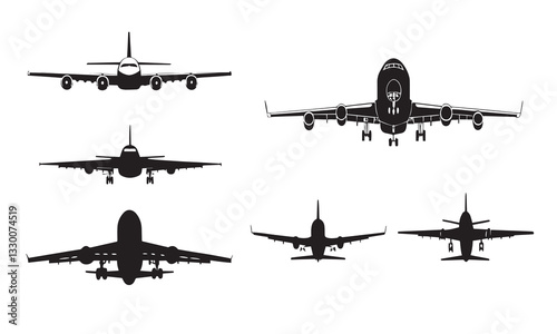 plane silhouette on a white background, vector illustration,airplane vector,aeroplane vector