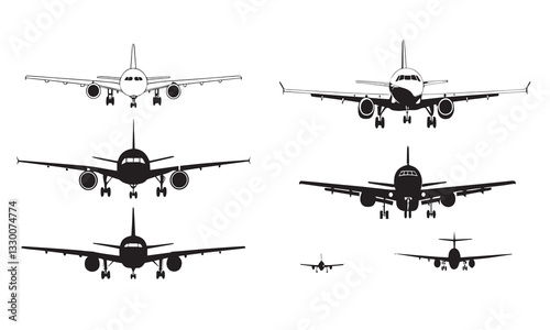 plane silhouette on a white background, vector illustration,airplane vector,aeroplane vector