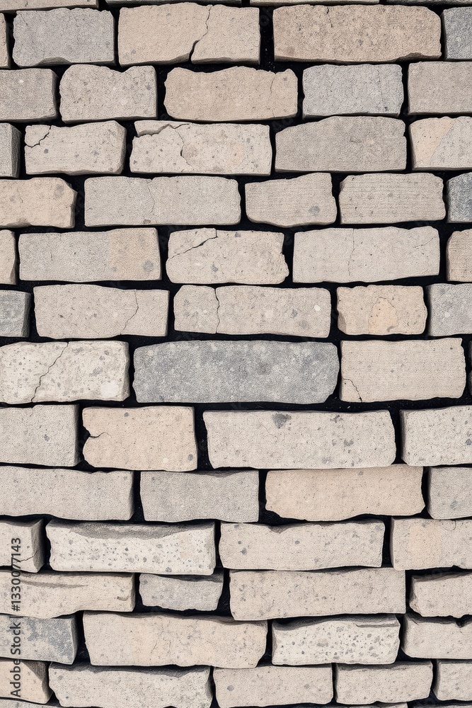 Obraz premium Stone Brick Wall Texture Background with Weathered Surface and Neutral Tones