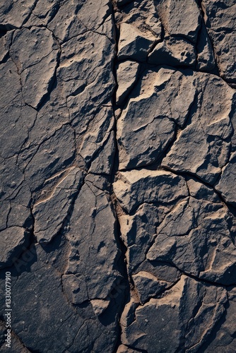 Detailed Rock Surface Texture with Cracks for Geology and Nature