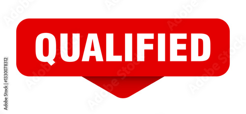 qualified sticker. qualified sign on transparent background