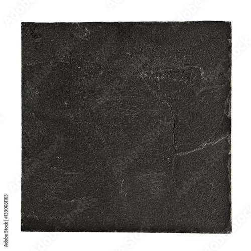 Obraz na płótnie Square black slate flat stone isolated on white or transparaent background, png cut out w salonie