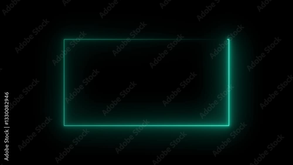 Animation of glowing neon rectangles abstract background. Abstract neon light rectangle frame and seamless loop pattern animation.
