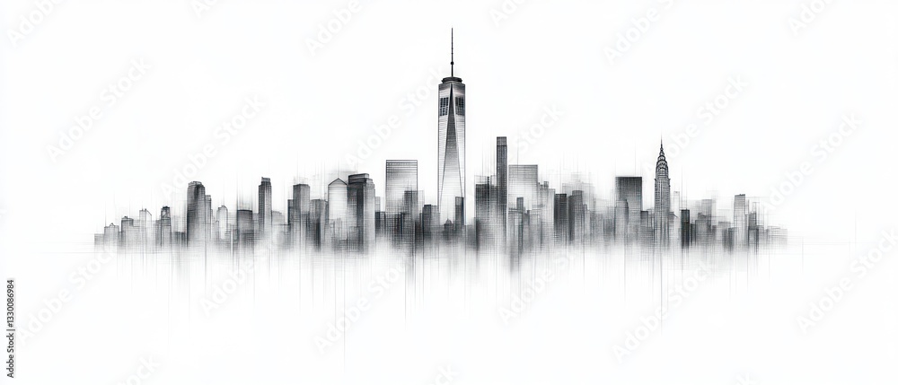 New York City Skyline: A Monochromatic Masterpiece