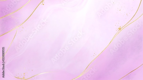 Abstract soft purple background with delicate gold lines and accents