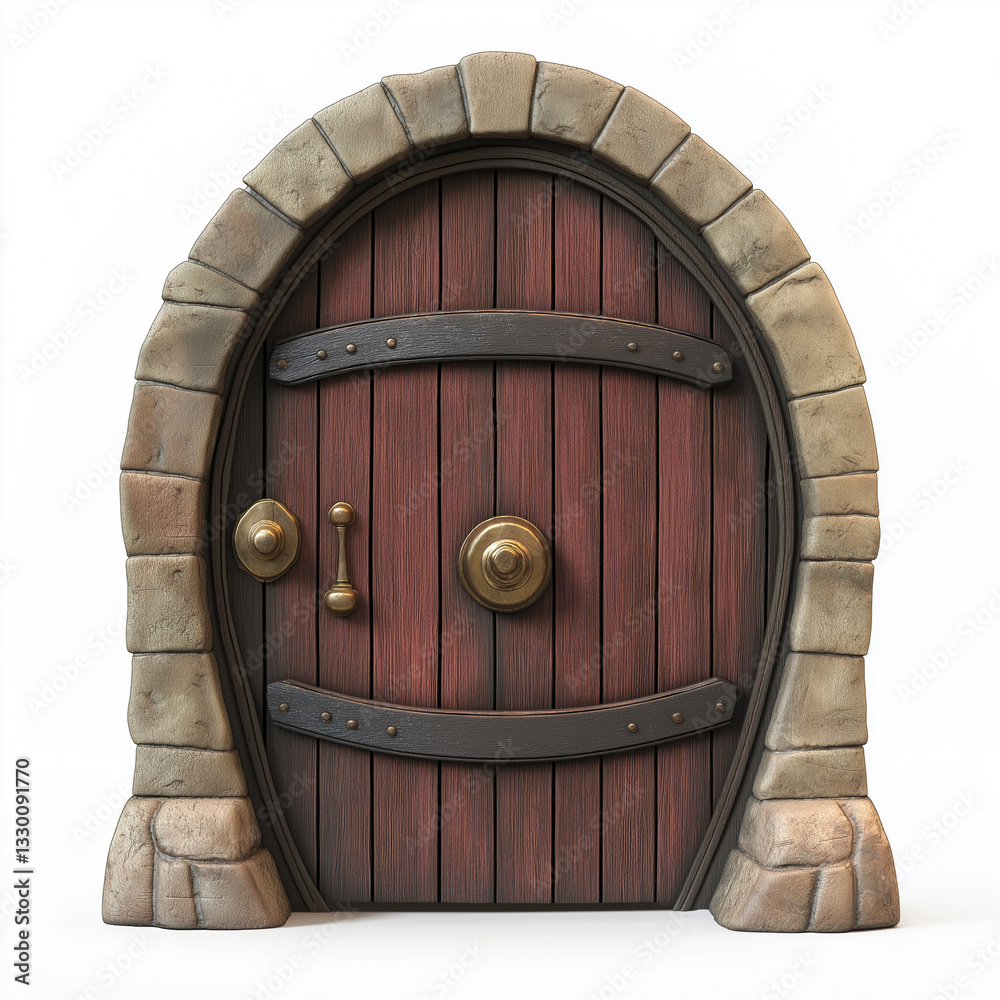 Fototapeta premium cellar door Isolated on white Background.