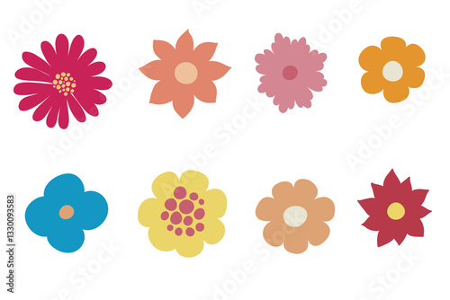 Abstract origami flowers icons style for banners, wallpaper, posters
