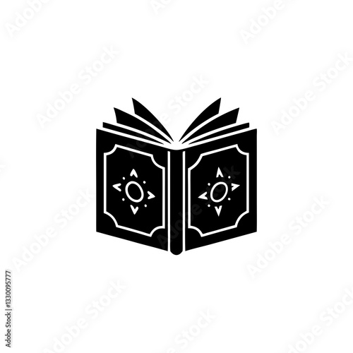 creative clean silhouette open book icon vector illustration
