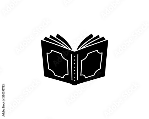 creative clean silhouette open book icon vector illustration