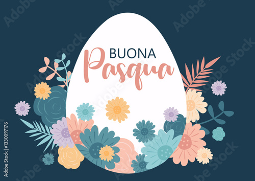 Uovo di Pasqua con decorazione floreale