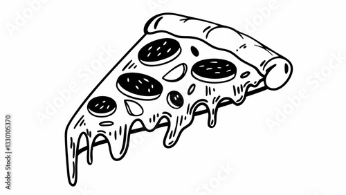 delicious tasty slice of italian pizza cheese food vector svg