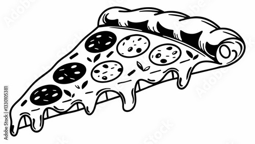 delicious tasty slice of italian pizza cheese food vector svg