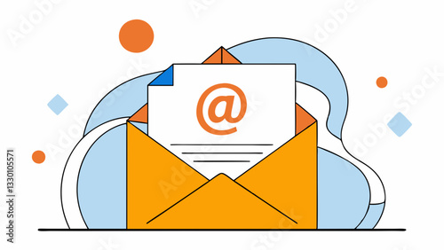 letter envelope email icon doodle illustration vector