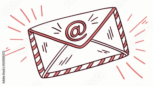 letter envelope email icon doodle illustration vector