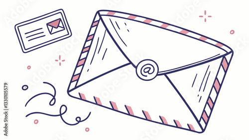 letter envelope email icon doodle illustration vector