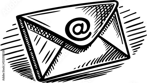letter envelope email icon doodle illustration vector