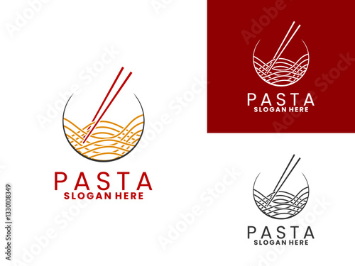 Pasta food logo design vector template. Spaghetti Pasta logo design icon