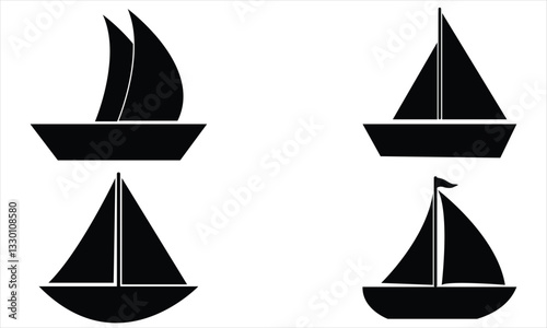 set of sailing boats