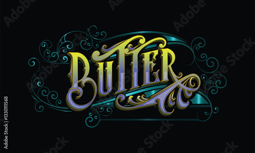 BUTTER lettering custom style design