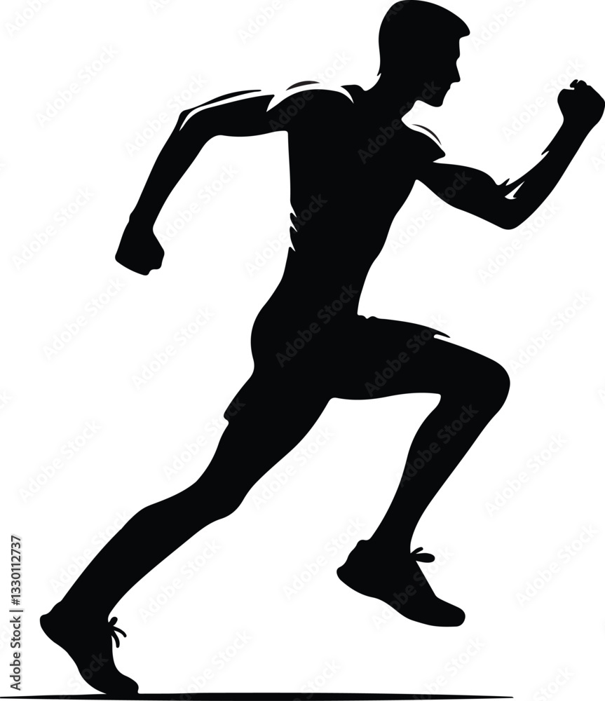 silhouette of a man running silhouette of a man running
