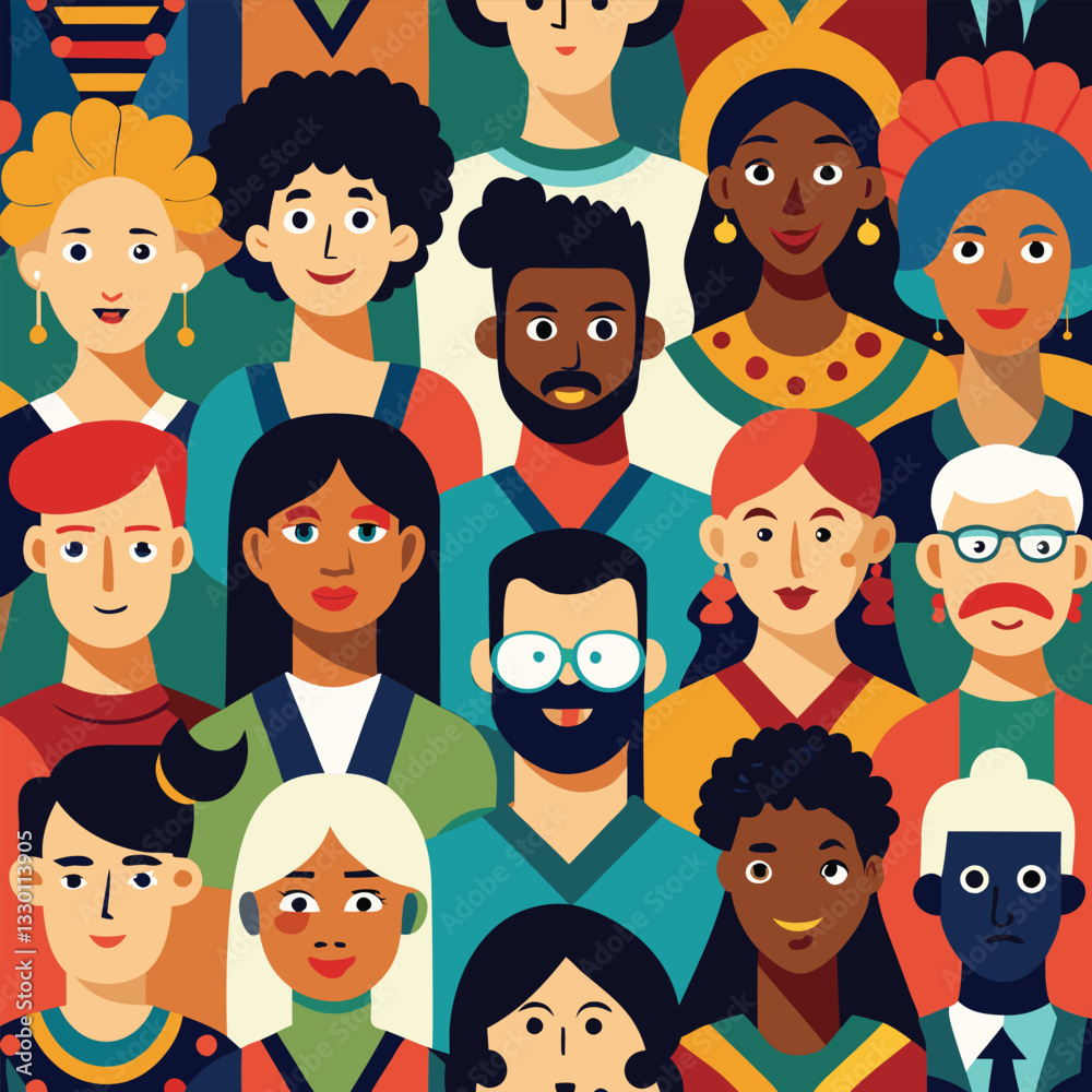 seamless pattern of people seamless pattern of people