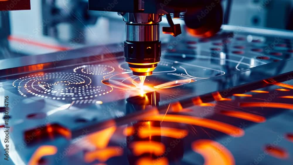 Hightech-Laser schneidet präzise elektronische Komponenten