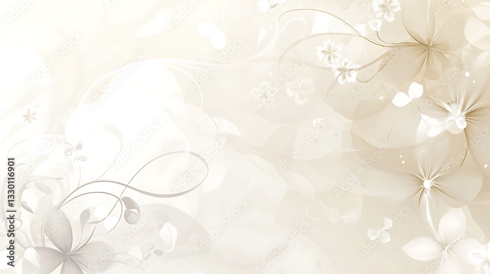 Elegant Cream Floral Design Background Image