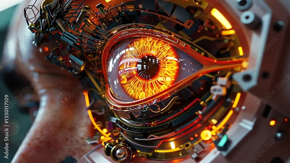 Cyber-Auge mit holografischer Projektion