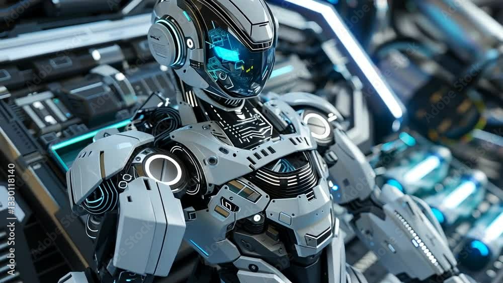 Fortschrittlicher Roboter mit Hightech-Maschinenteilen