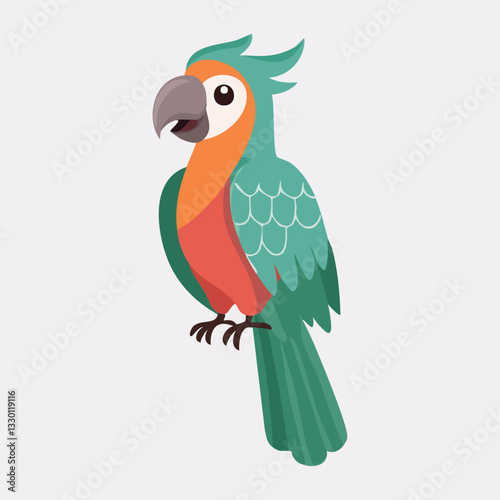 cute parrot isolated on white background stock illustration