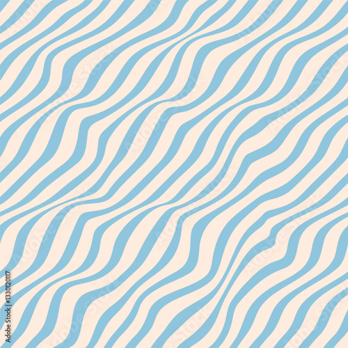 Funky groovy texture with diagonal waves, fluid shapes, flow. Stylish repeated decorative design