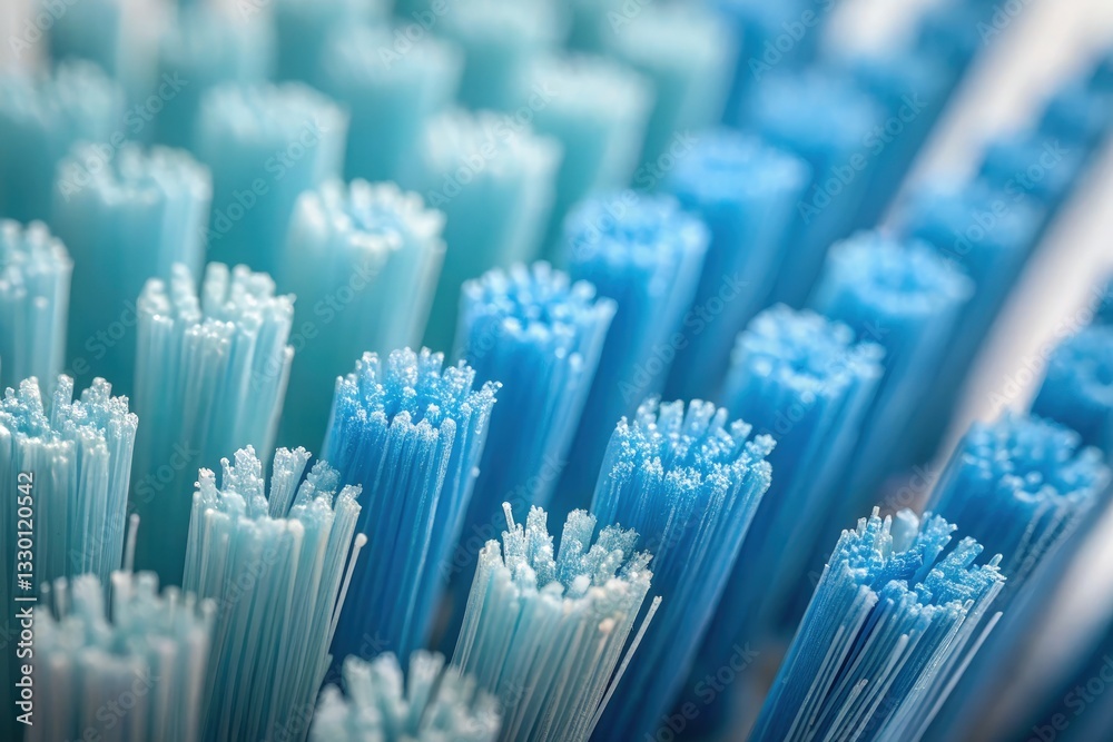 Close up View of Blue and Green Toothbrush Bristles Showing Intricate Details and Texture in Macro Photography Generative AI Close up View of Blue and Green Toothbrush Bristles Showing Intricate Details and Texture in Macro Photography Generative AI