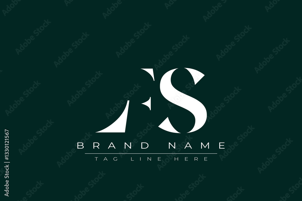 Fototapeta premium LFS abstract letter logo design. This logo is designed by three abstract letters.
