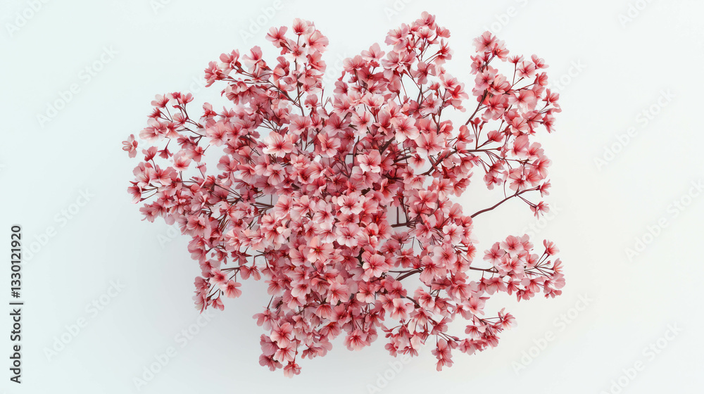 Obraz premium Realistic cherry blossom branch in bloom for nature and botanical design