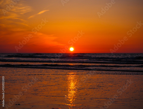 Sunset on the beach close-up - Horizontal