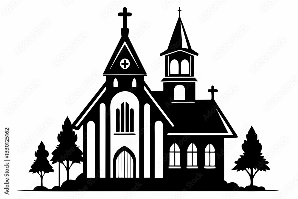 church line art silhouette vector illustration church line art silhouette vector illustration